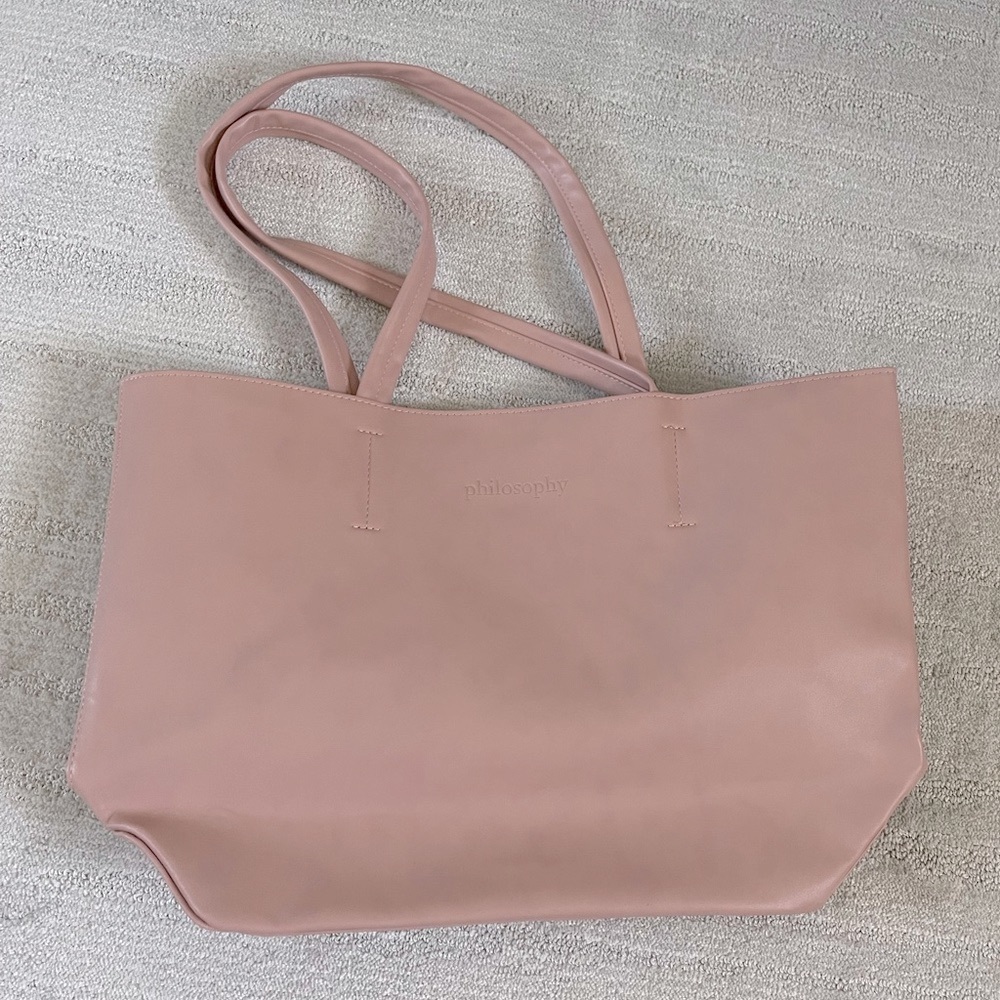 Philosophy Soft Leather Pink Tote, NWOT